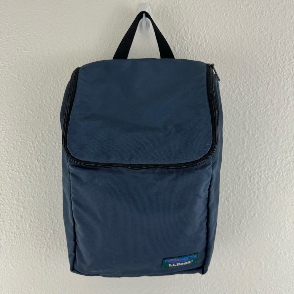 L.L. BEAN Vintage 80s Blue Nylon Travel Toiletry Hanging Organizer Gorpcore Bag